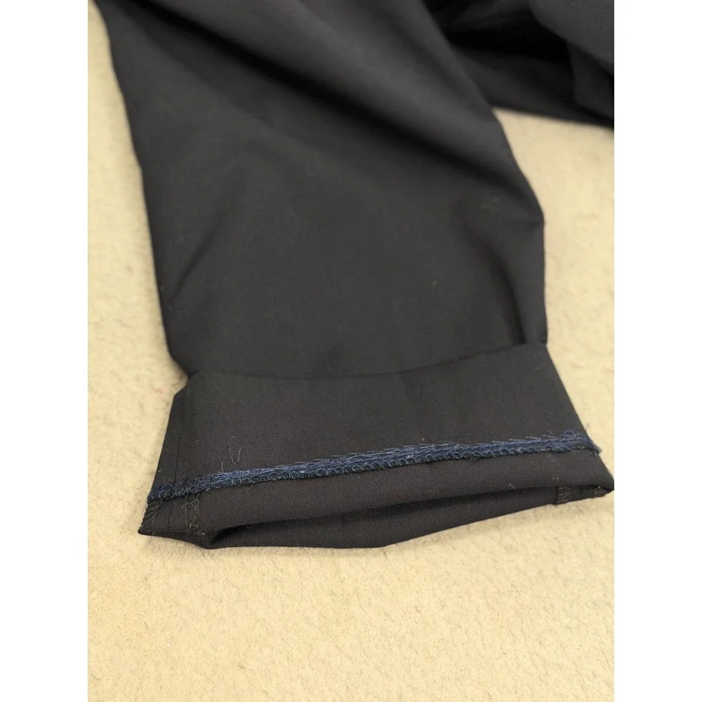 J Crew Bowery Slim Fit Dress Pants Mens 32x32 (33x30.5) Navy Wool Blend Office